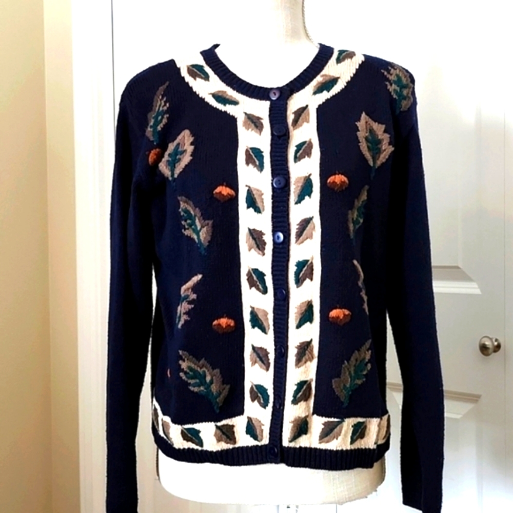 Milano Beautifully Embroidered Autumn Button Front Cardigan!